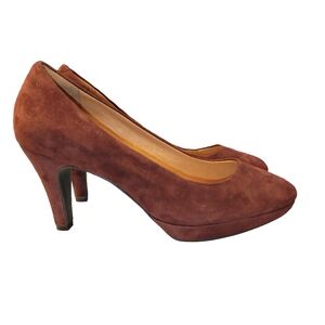 Clarks Indigo Wessex Wyvern Burgundy/Merlot Suede Platform Pumps Size 9.5 NWOB